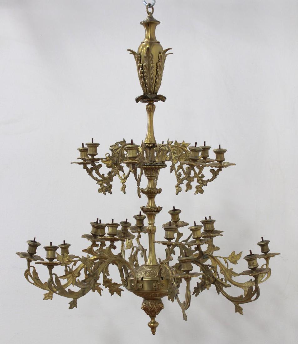 Louis XV Style Gilt Brass 24-Light Chandelier: Approx. 36" H x 30" diameter. (SF1821)