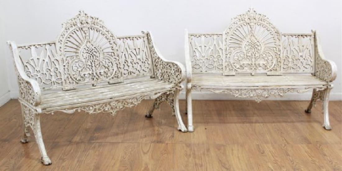 Pair Victorian Cast Iron Benches (1 of 9)