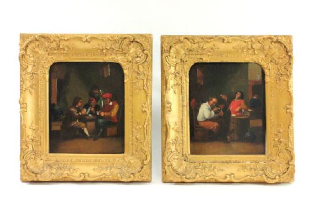 :Possibly by Ferdinand Van Apshoven, Tavern Scenes: Oil on canvas. Ferdinand Van Apshoven (1630-1694). (6232)