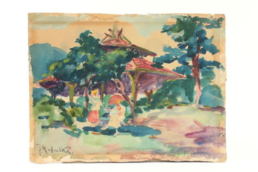 Jan Matulka, Two Figures in Park (1 of 3)