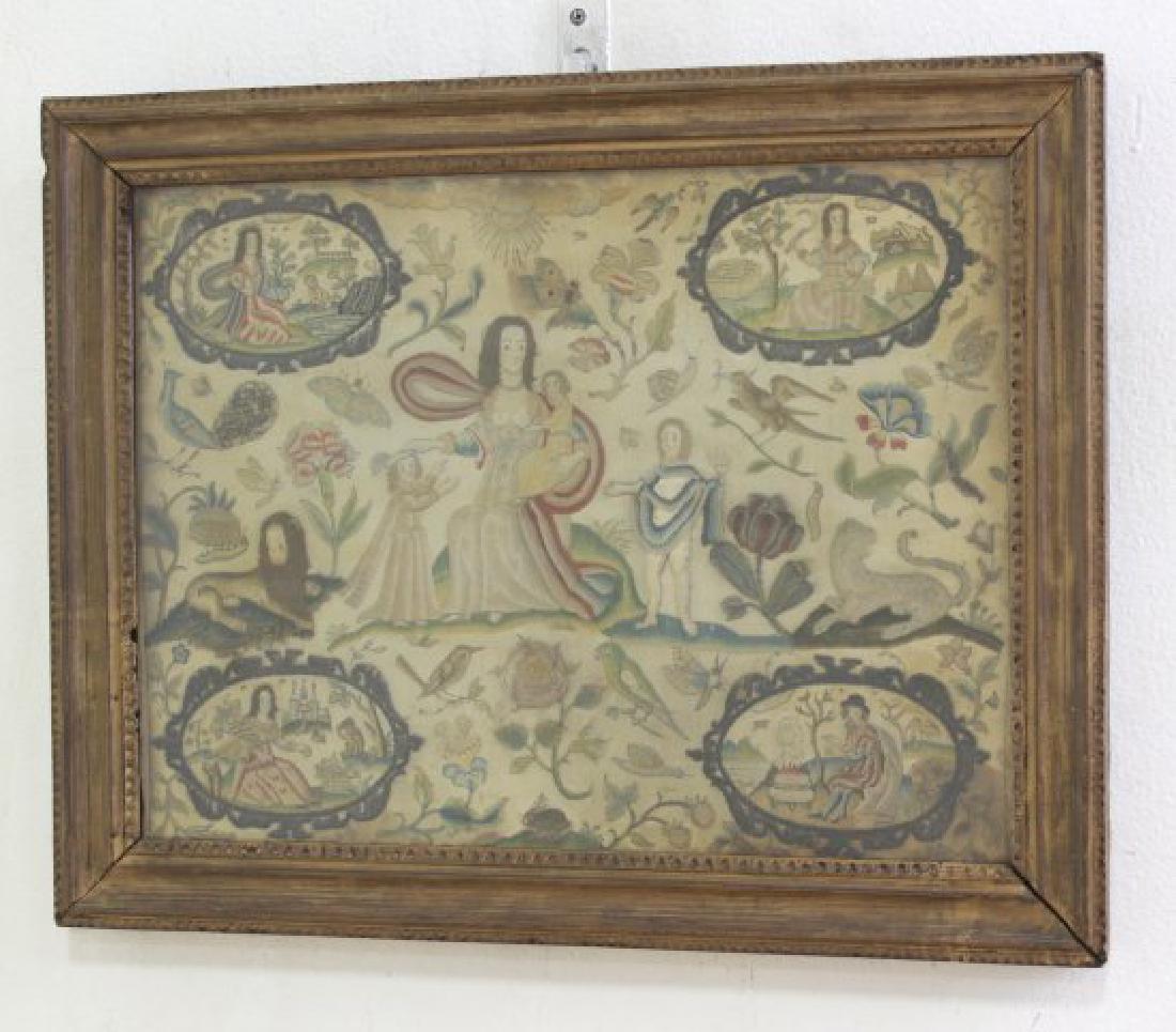 19th C. Silk Embroidery, Biblical Scene (1 of 3)