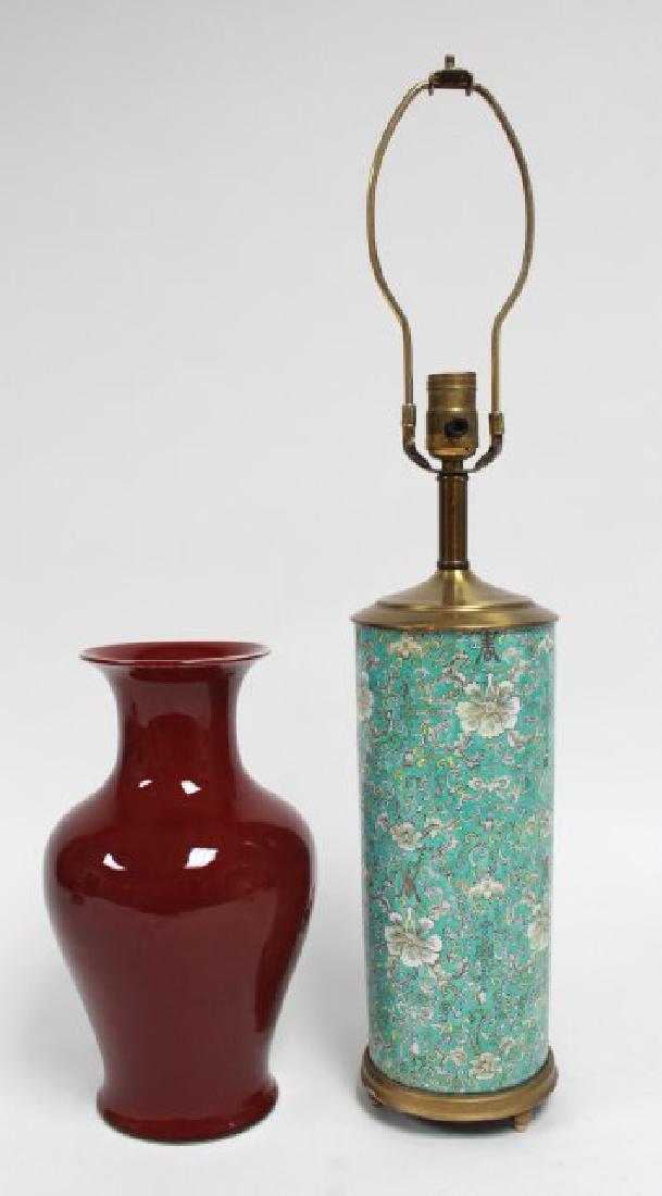 Chinese Sang de Boeuf Vase & Cylinder Vase (1 of 5)
