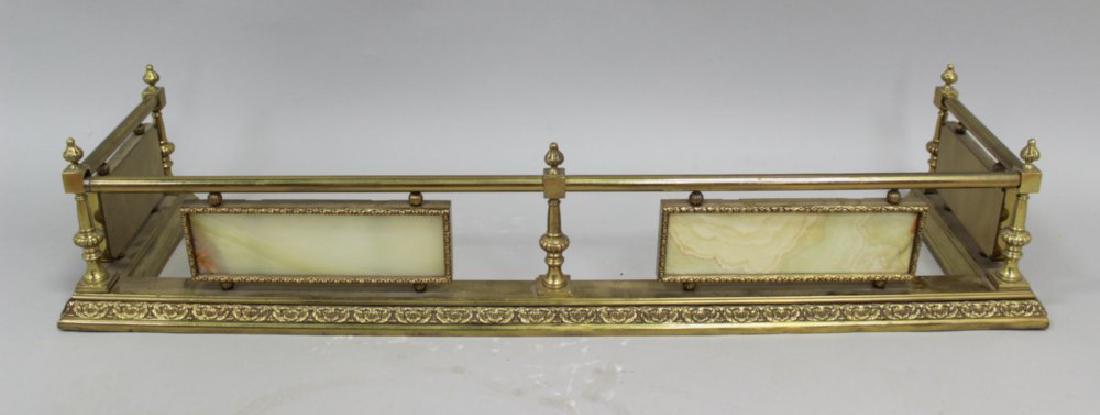 Polished Brass with Onyx Panels Fire Fender (1 of 5)
