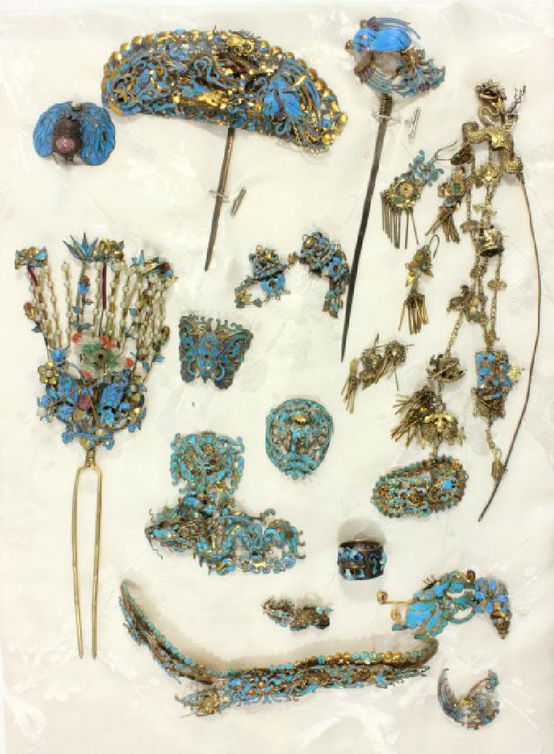Group Lot Antique Chinese Hair Ornaments (1 of 10)
