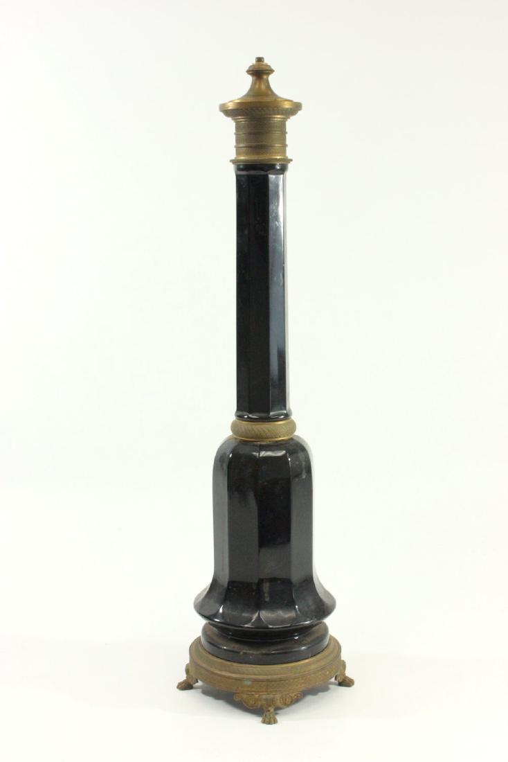 Black Opaline Glass Bronze Base Lamp (1 of 3)