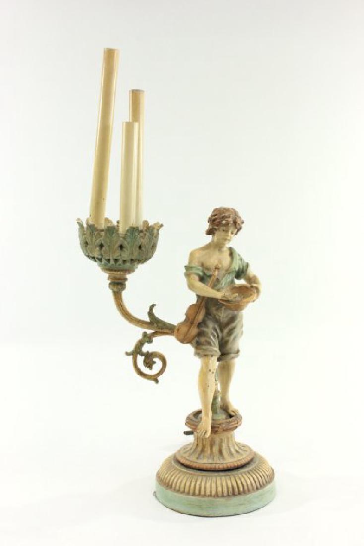 Metal Paint Decorated Figural Lamp (1 of 7)
