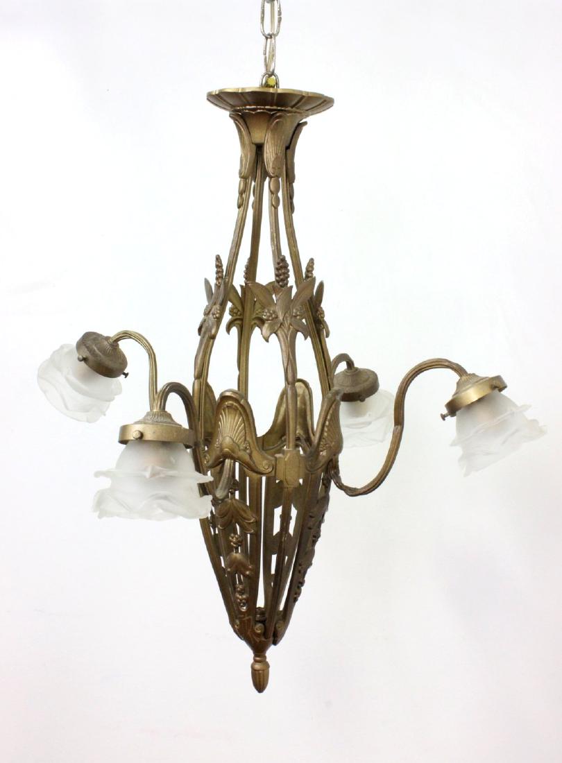 French Style Bronze 4-Light Chandelier (1 of 5)