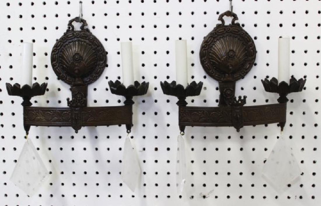 Pair 2-Arm Brass Sconces (1 of 2)