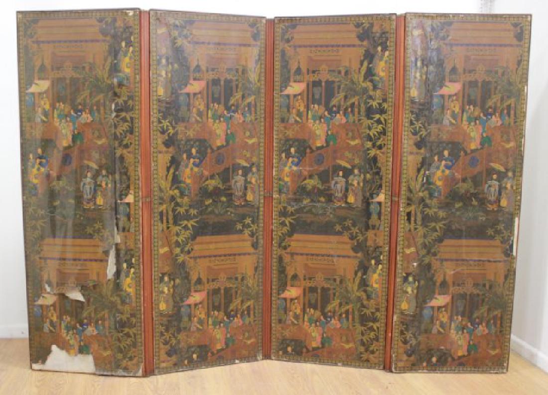 :Louis Philippe Mahogany Decoupage Screen (1 of 8)