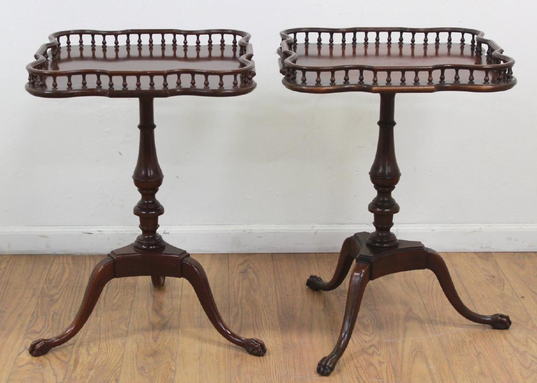 Pair Mahogany Grand Rapids Piecrust Tables (1 of 8)