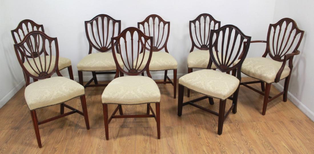 Set 8 Mahogany Shield Back Chairs (1 of 3)
