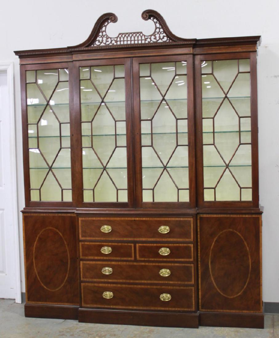 Mahogany Inlaid Baker Breakfront (1 of 7)