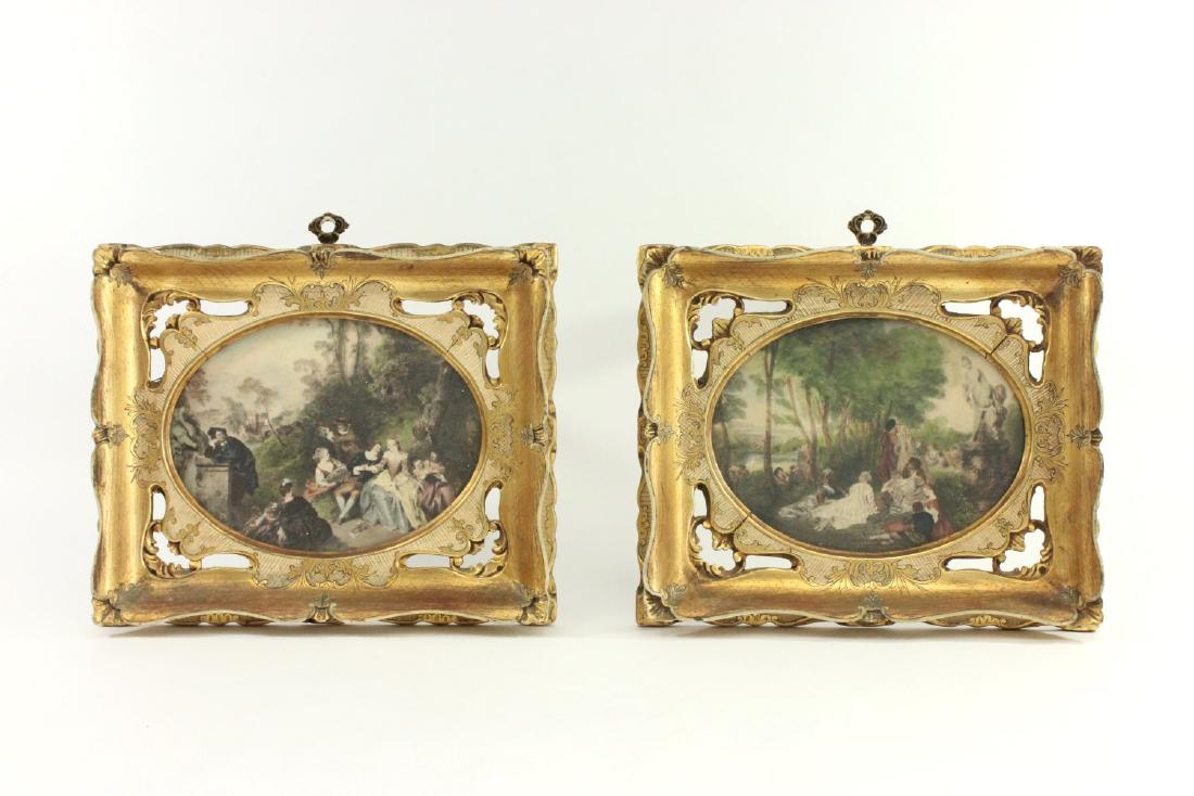 Pair Romantic Prints in Italian Frames (1 of 3)