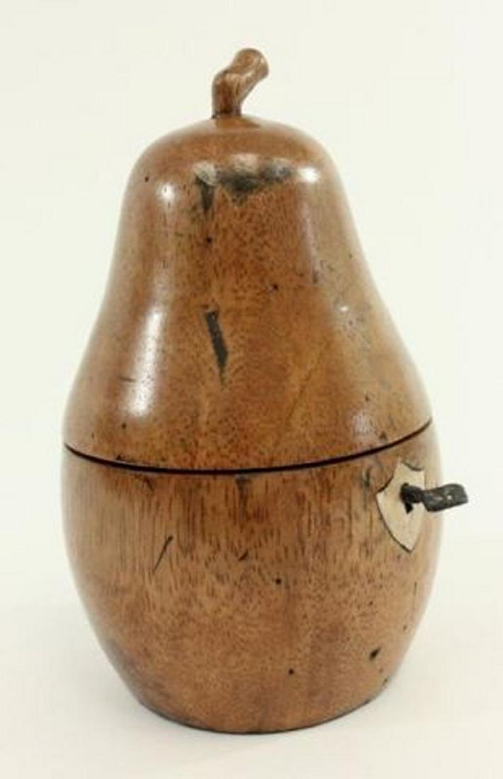 Pear Form Wood Tea Caddy (1 of 2)