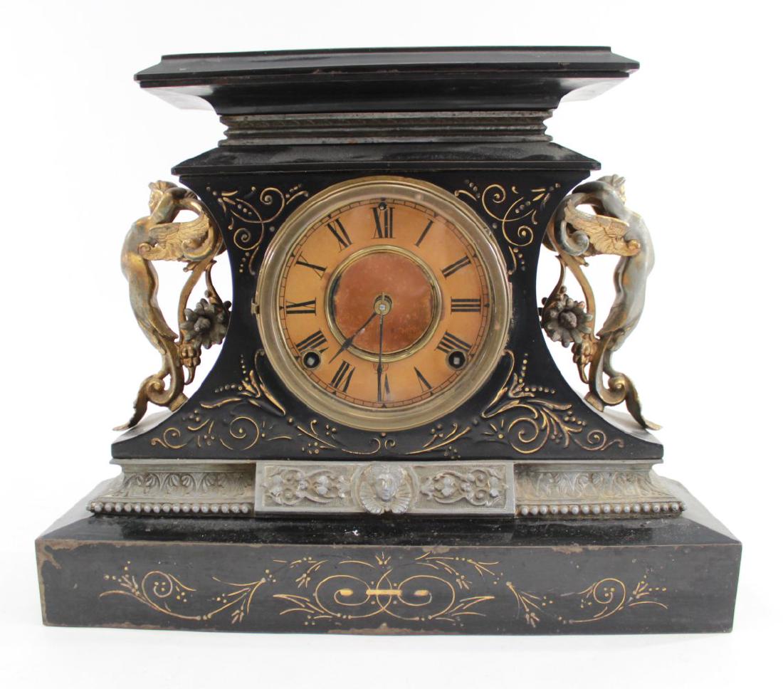 Ansonia Metal Figural Mantel Clock (1 of 7)