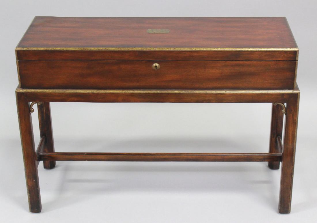 English Mahogany Military Box on Stand (1 of 6)