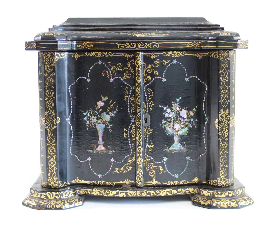 19th Century Papier Mache & Lacquered Jewelry Box (1 of 6)