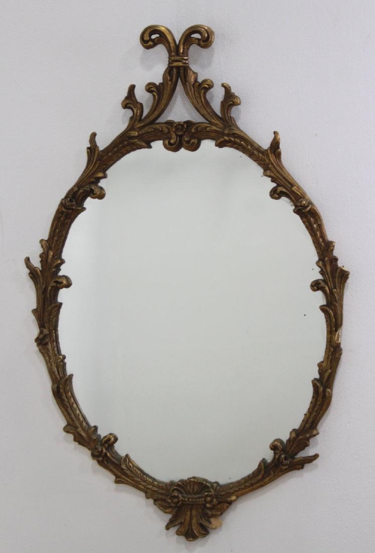 Oval Gilded Wood & Gesso Mirror (1 of 3)