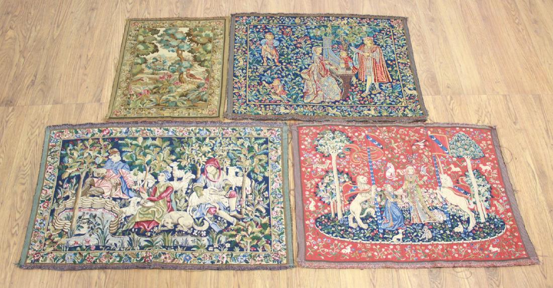 4 French Tapestries After the Antique: 20th century. Largest approx. 28" x 46". From a New Rochelle estate of a French art dealer. (6221)