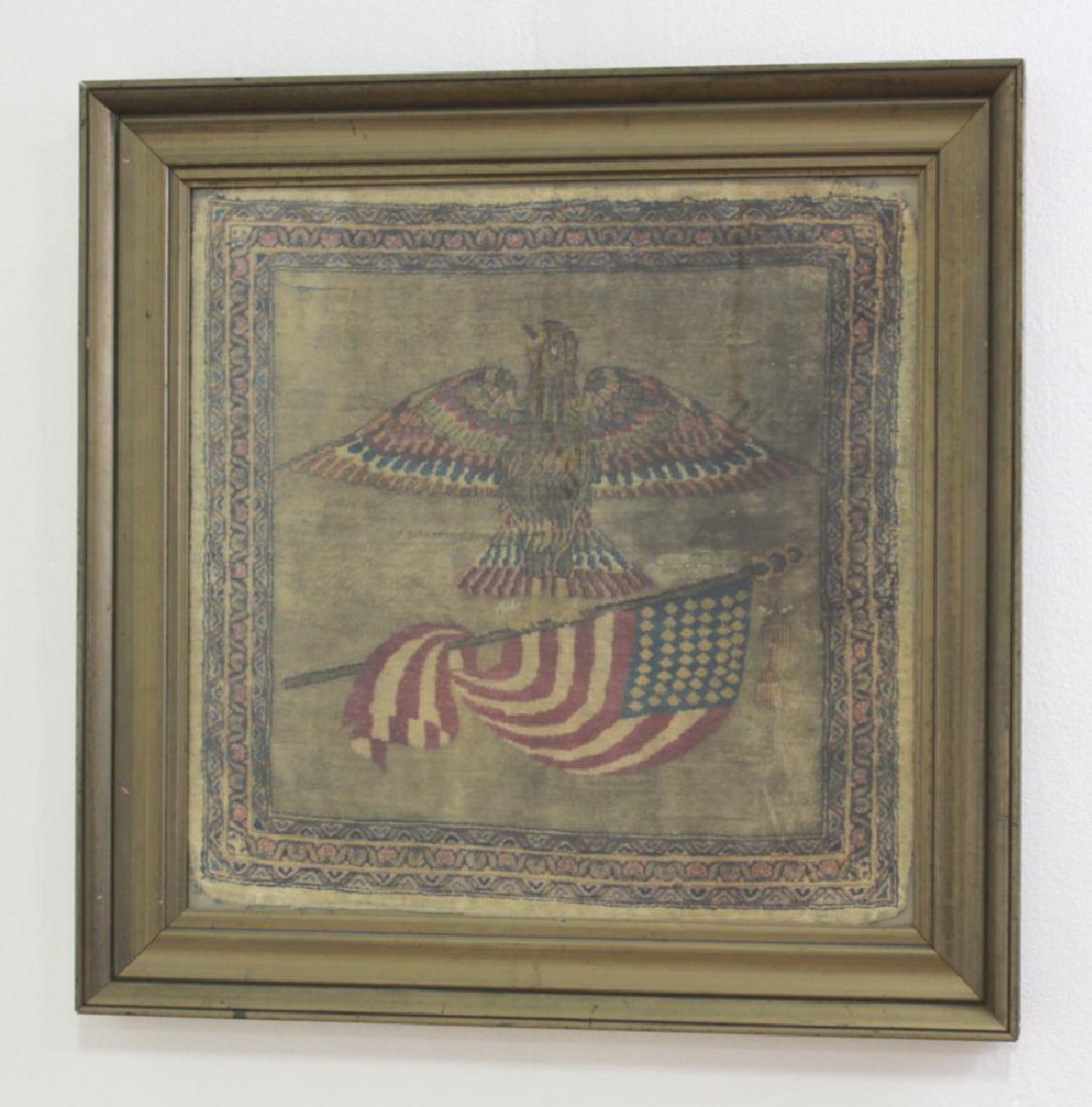 Persian Silk Carpet of American Eagle & Flag (1 of 2)