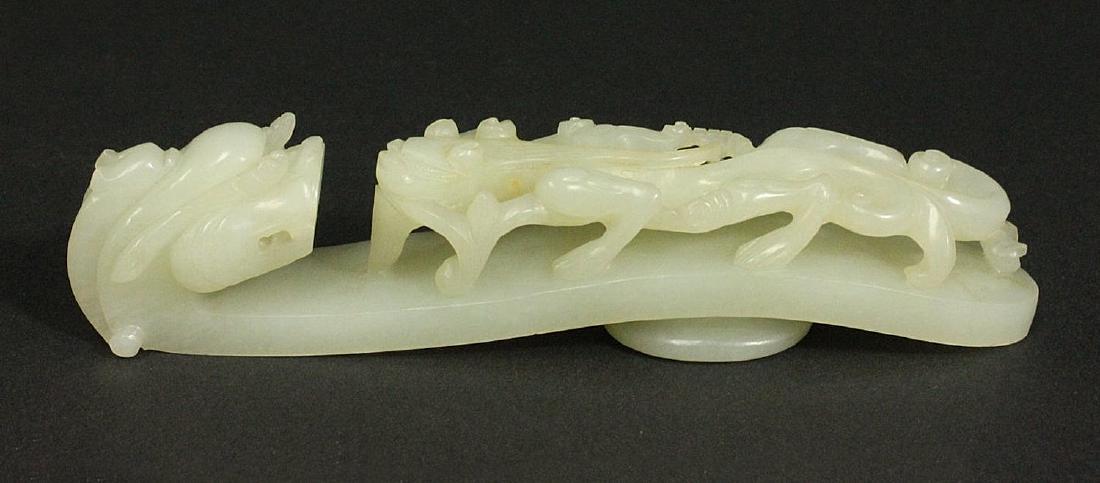 Chinese Carved Jade Dragon-Form Belt Buckle (1 of 4)