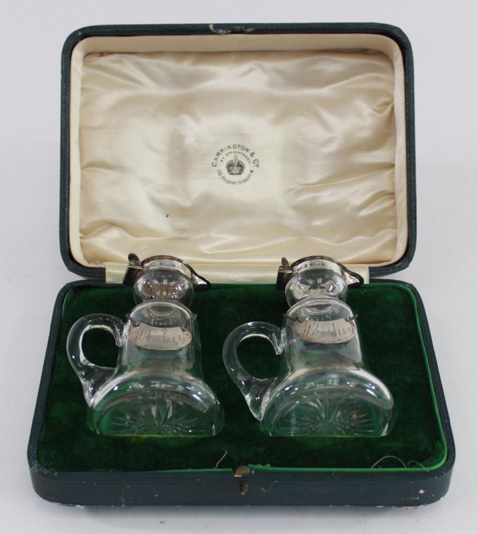 Pair English Silver & Crystal Decanters (1 of 9)