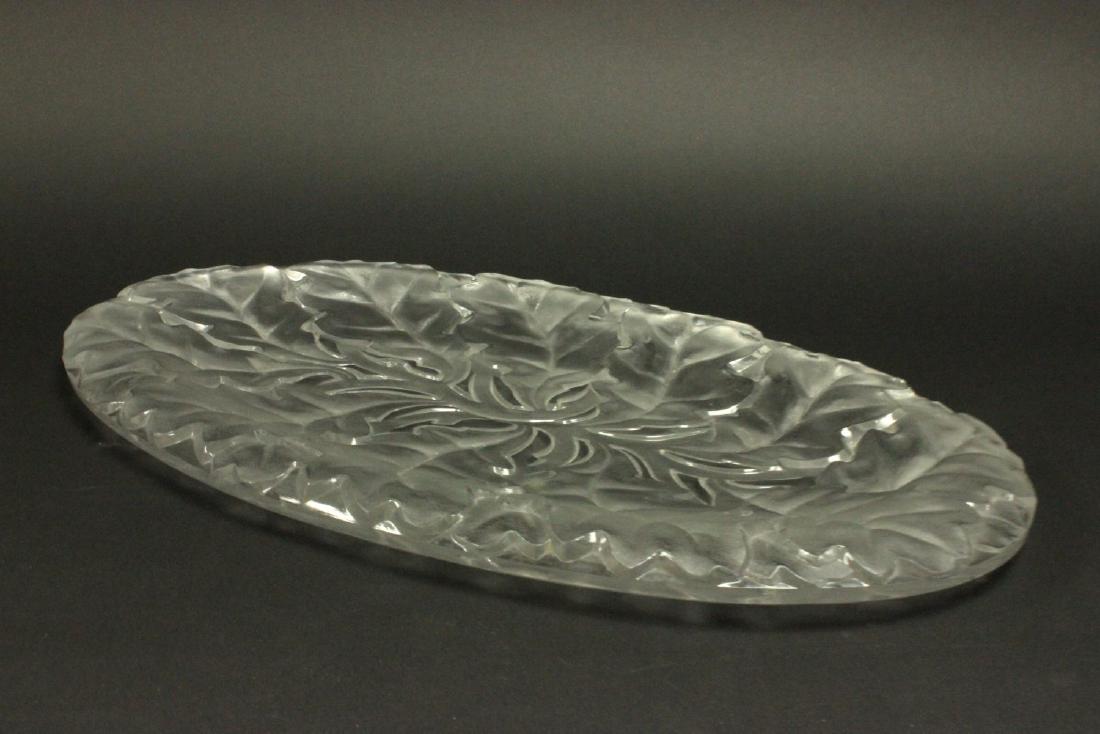 Lalique Large Oval Chene Clear & Frosted Tray (1 of 3)
