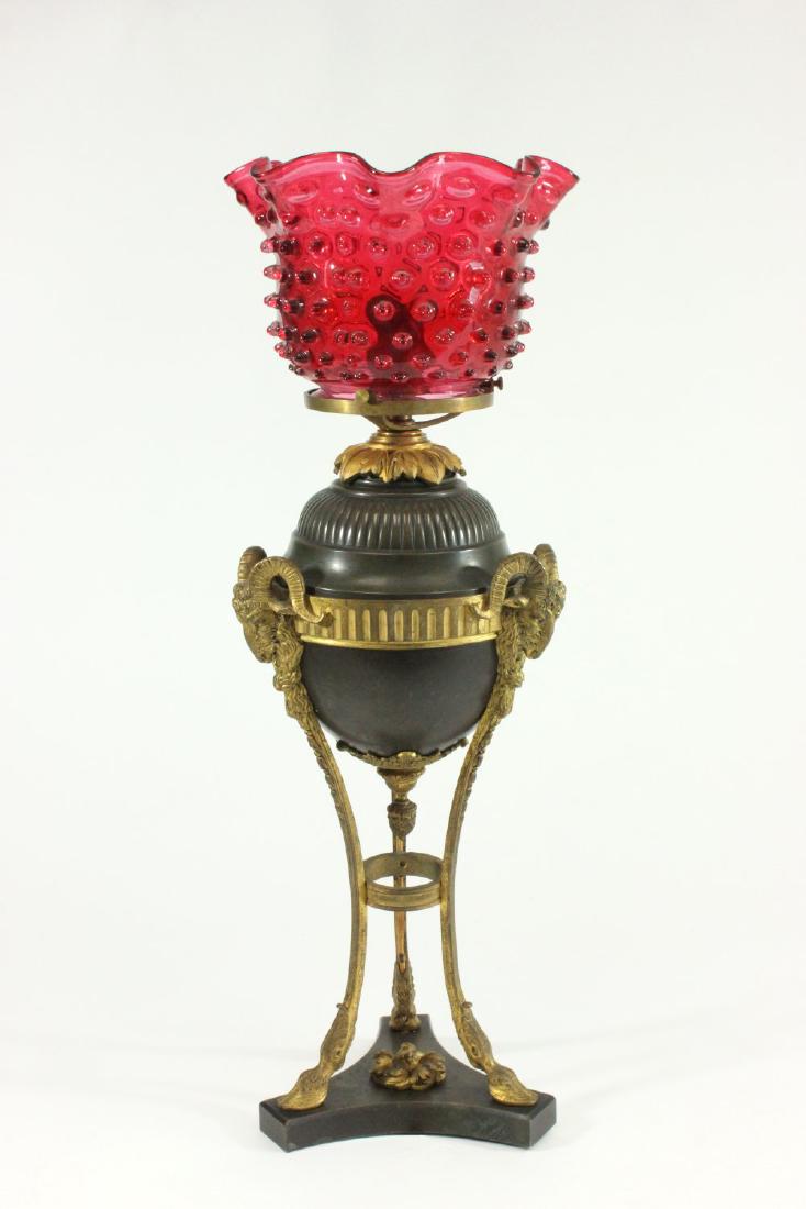 2-Tone Bronze Lamp with Rams Heads (1 of 5)