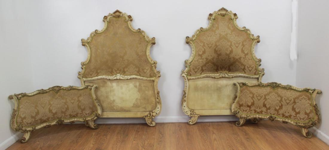 Pair Venetian Style Headboards & Footboards Beds (1 of 4)