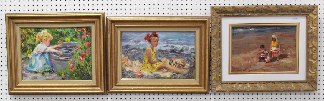 Wessel, 2 Children on Beach & Pair Russian Oils (1 of 6)