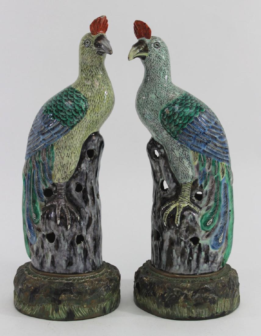 Pair Chinese Porcelain Bird of Paradise Figures (1 of 5)