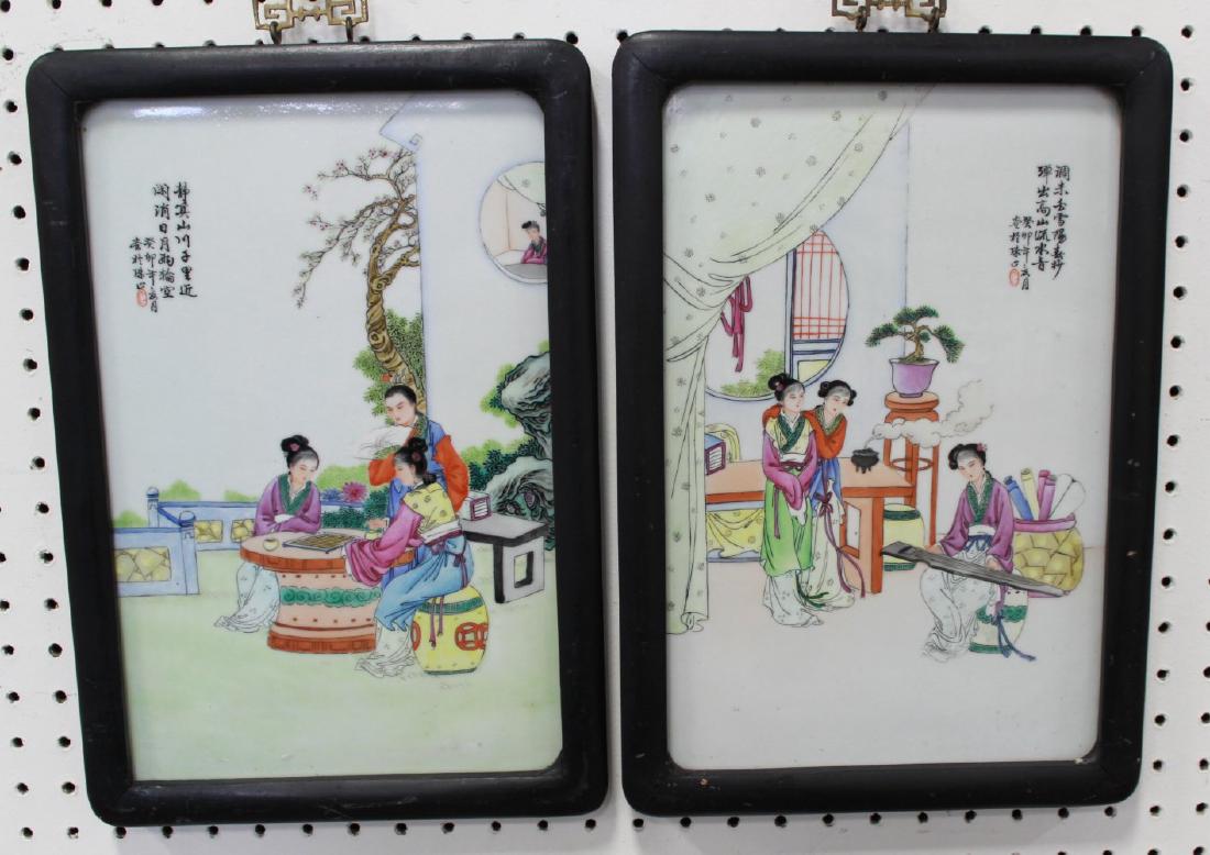 Pair Porcelain Chinese Plaques (1 of 7)