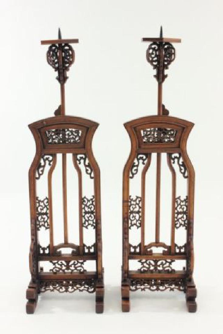 :Pair 19th Century Chinese Adjustable Lamp Stands (1 of 4)