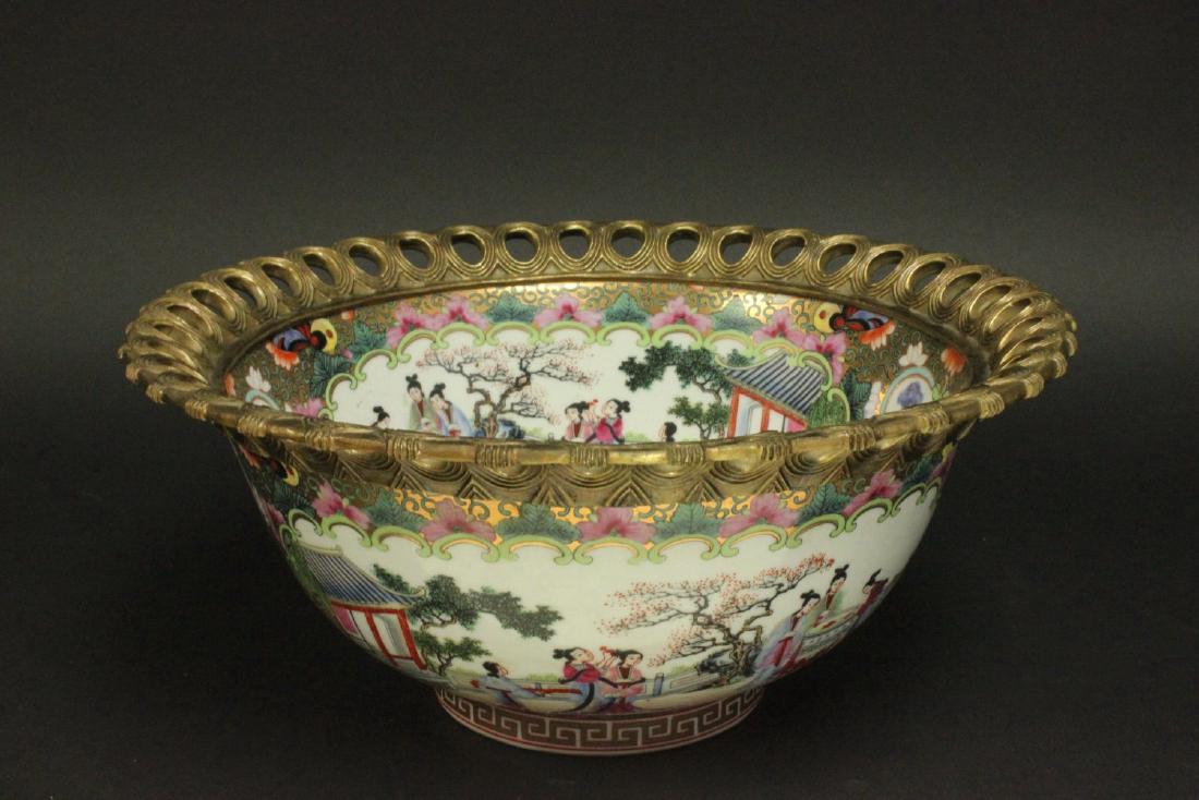 Bronze Mounted Rose Medallion Bowl (1 of 7)