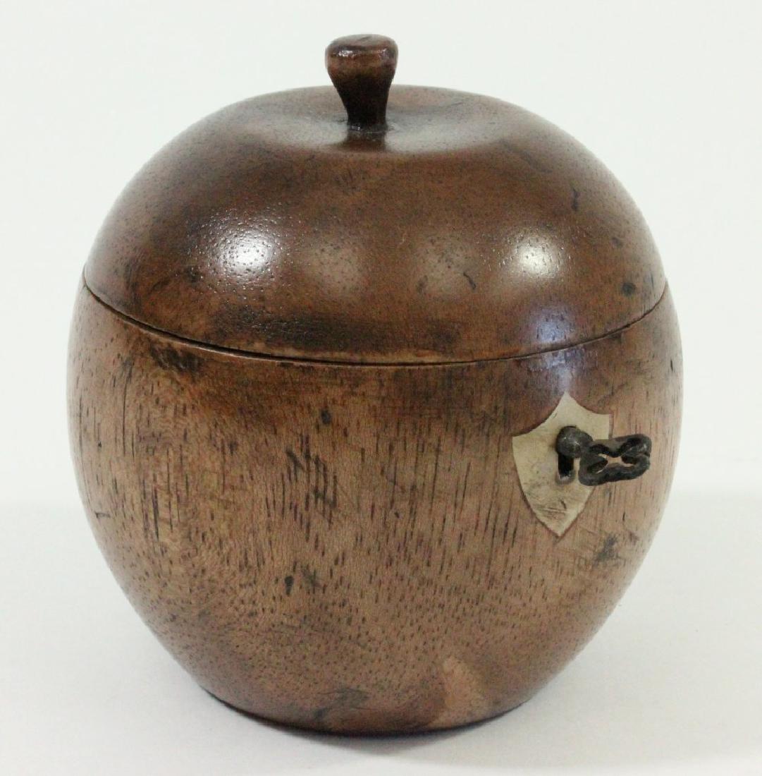 Apple Shape Wood Tea Caddy (1 of 2)