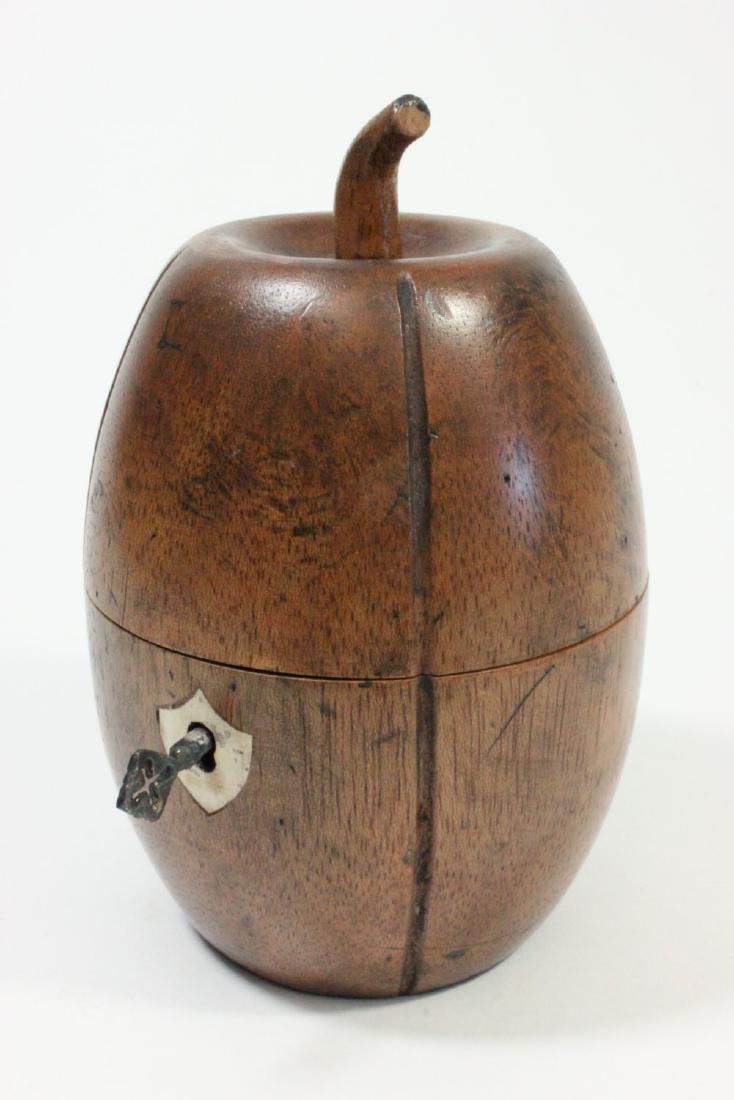 Wood Pear Shape Tea Caddy (1 of 2)