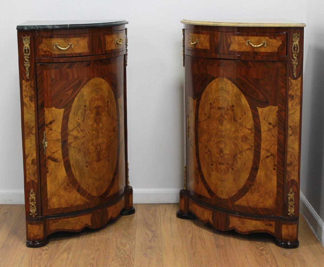 Pair Marble Top Corner Cabinets (1 of 5)