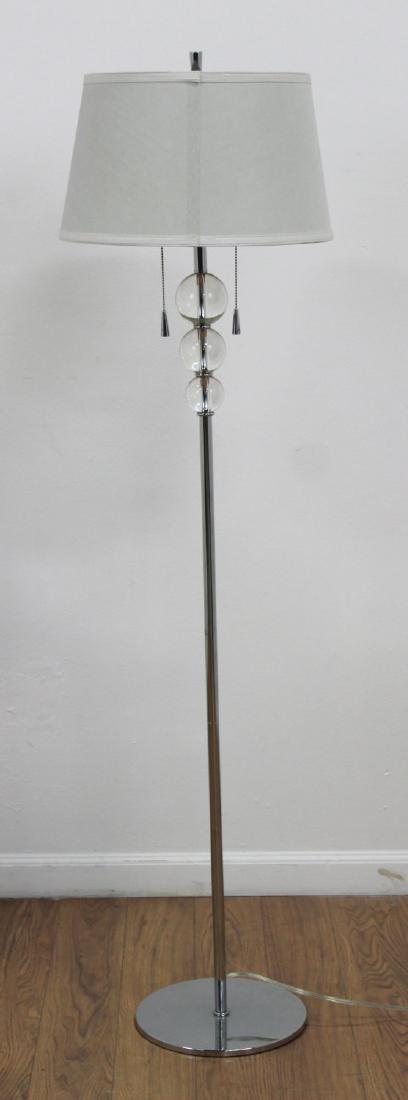 Modern Chrome & Lucite Pole Lamp (1 of 2)