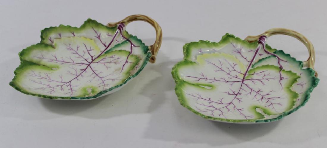 Pair Royal Worcester Cabbage Leaf Form Dishes (1 of 4)