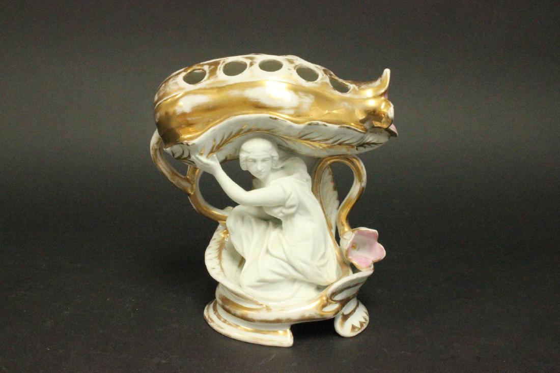 19th C. Old Paris Porcelain Figural Flower Frog (1 of 4)