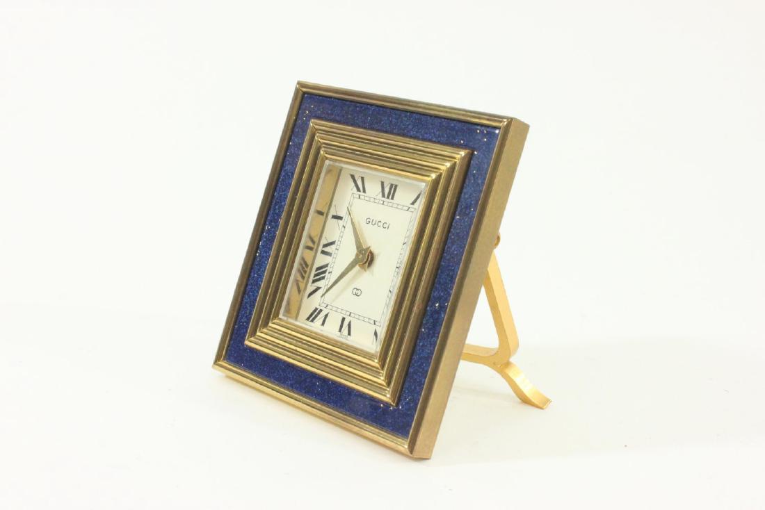 Art Deco Gucci Blue Enameled Travel Clock (1 of 6)