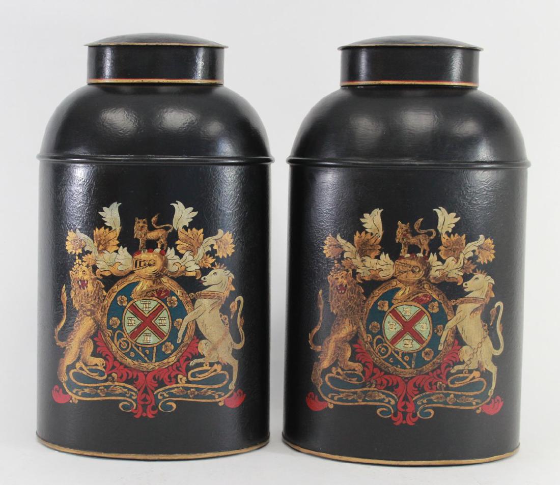 Pair Towle Metal Black Bins (1 of 2)
