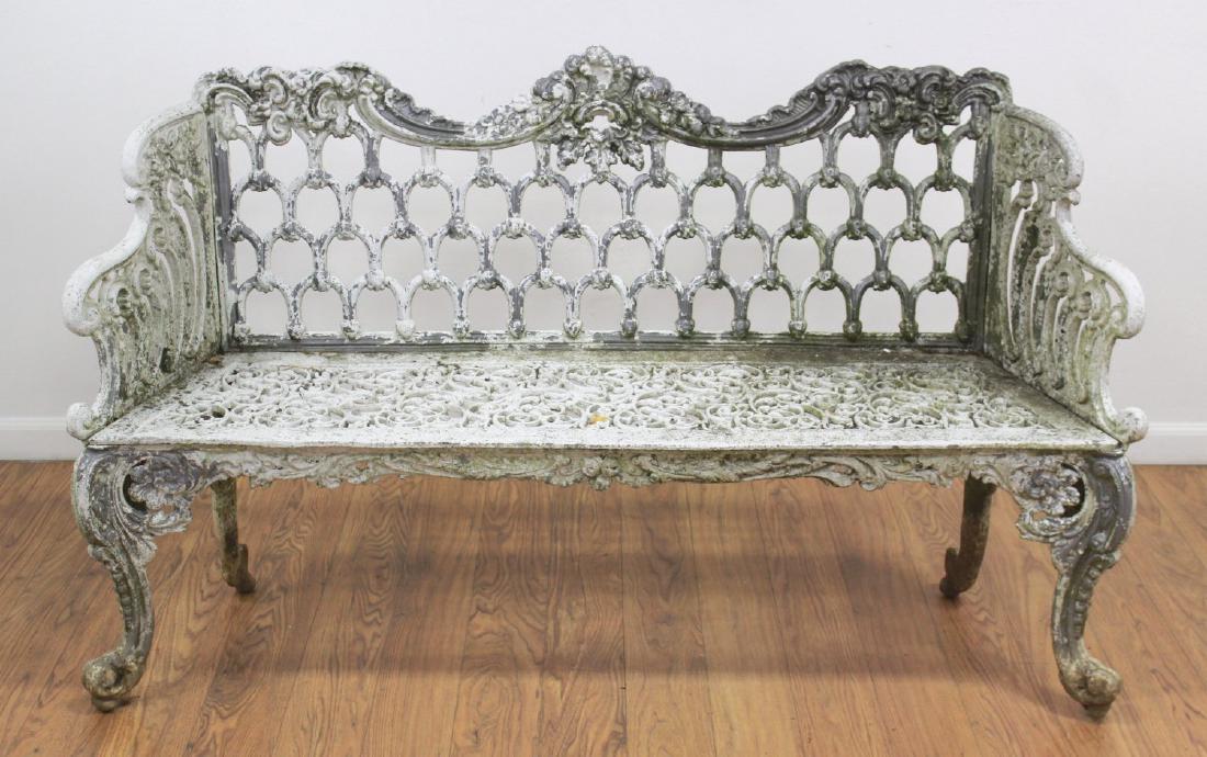 Victorian Style Metal Painted Bench (1 of 4)