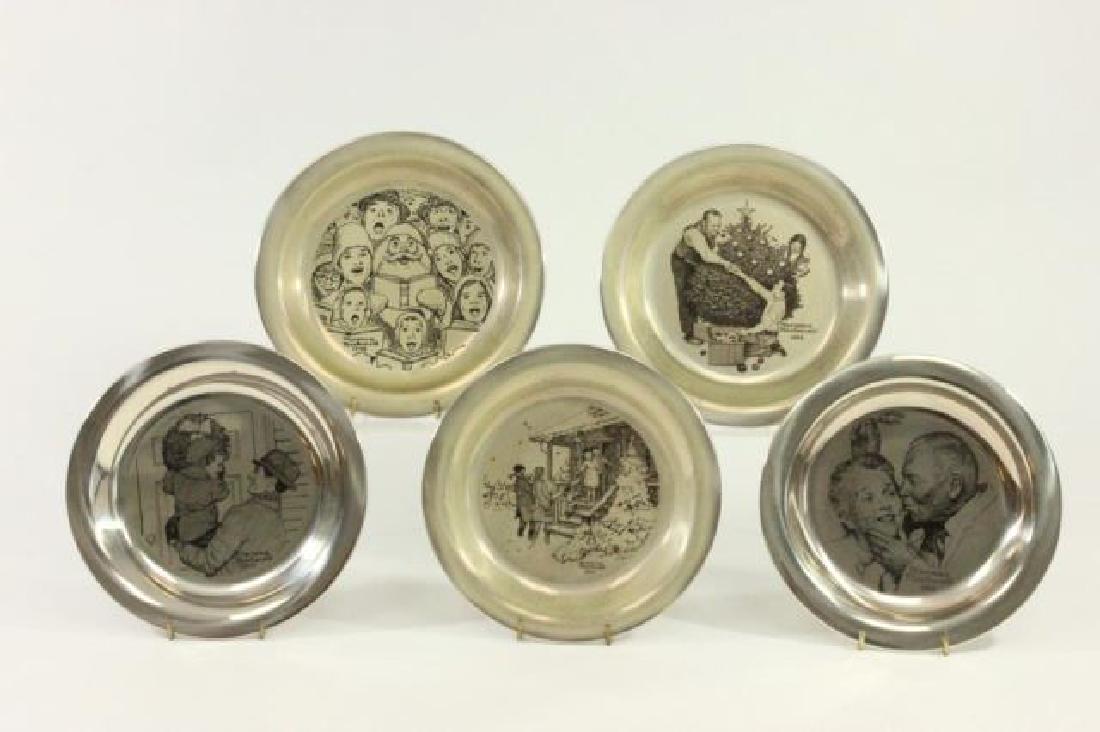:Set 5 Norman Rockwell Sterling Silver Plates (1 of 9)