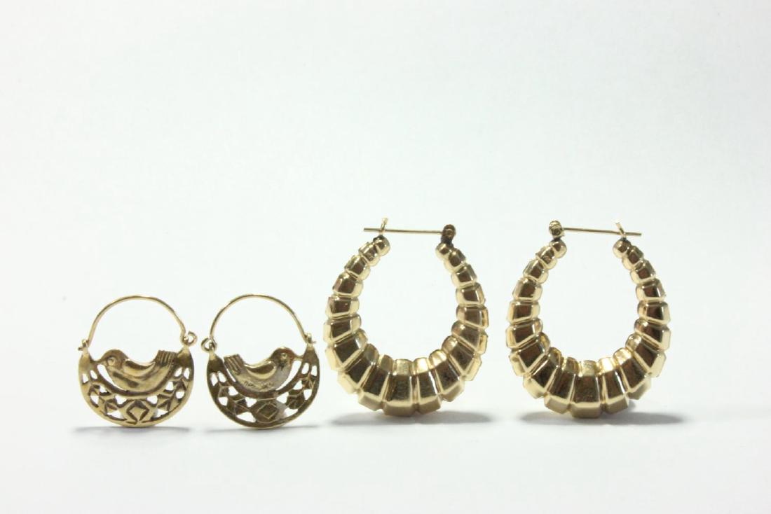 2 Pairs of Gold Earrings (1 of 3)