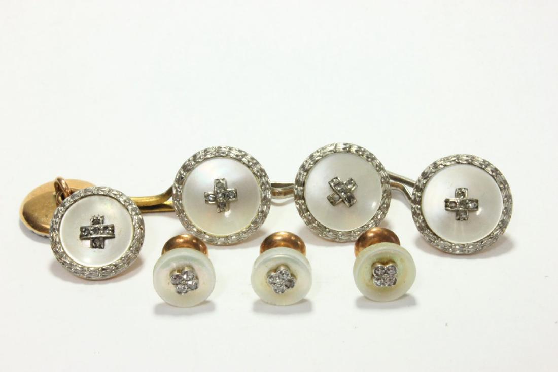 14K Gold & Mother of Pearl Stud Set (1 of 3)