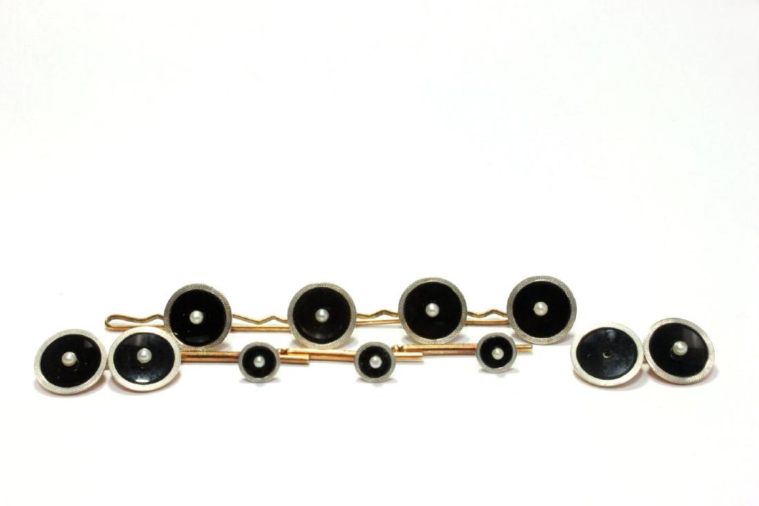 14K Gold Men's Stud & Cufflink Set (1 of 5)