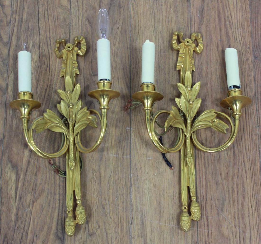Pair Dore Bronze Sconces (1 of 2)