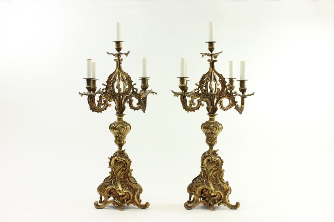 Pair Brass 5-Arm Candelabra (1 of 4)