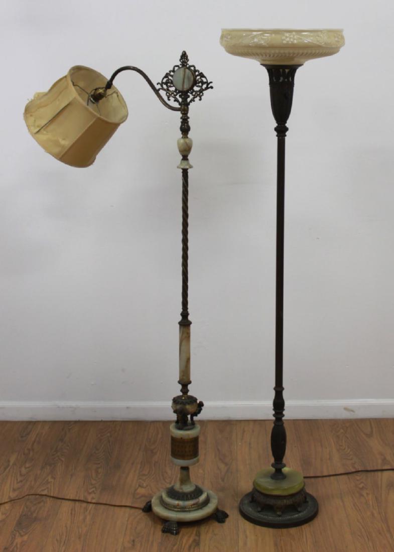 2 Onyx & Brass Pole Lamps (1 of 10)